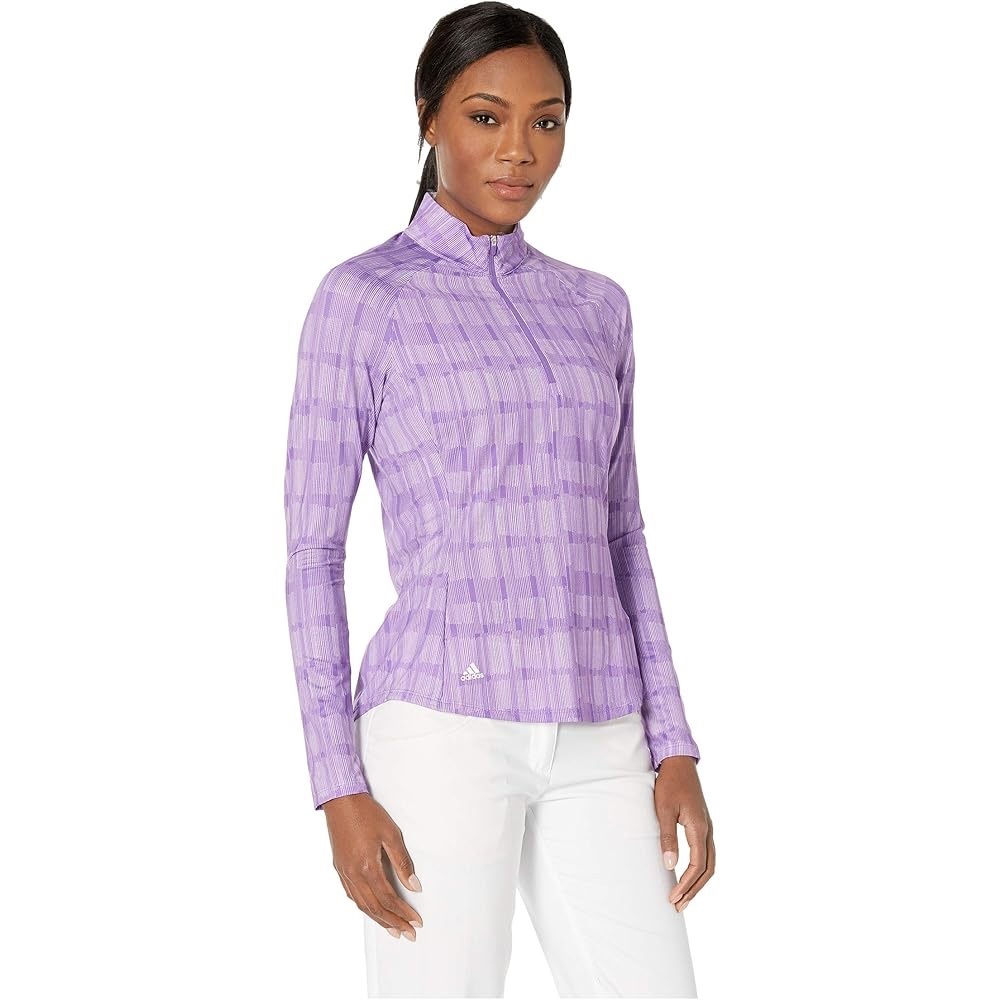 Adidas Women's Purple Lightweight 3/4 Zip Long Sleeve Size Large Pullover